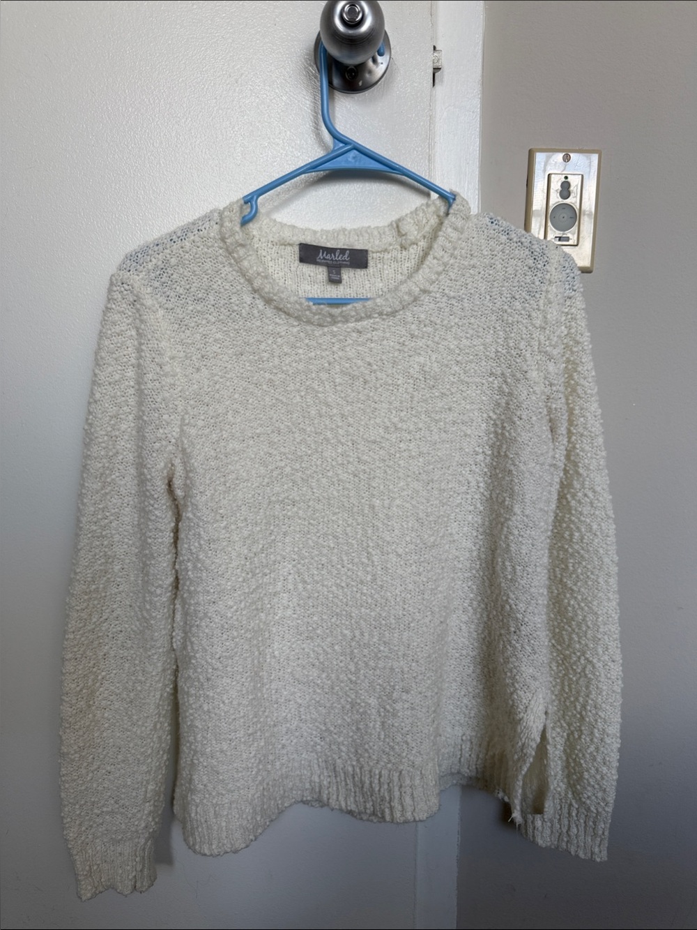Ivory Bouclé Crewneck Sweater